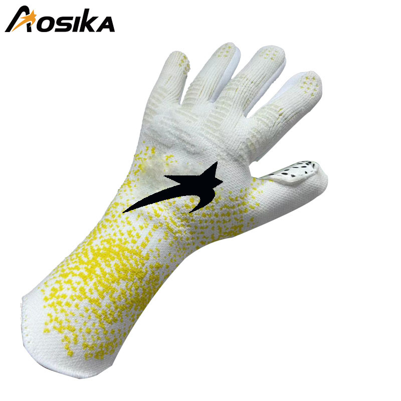 Aosika Pro Goalkeeper Gloves — White / Yellow